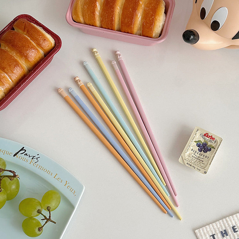 Macaron Mini-Bear Alloy Chopsticks (Set Of 5)