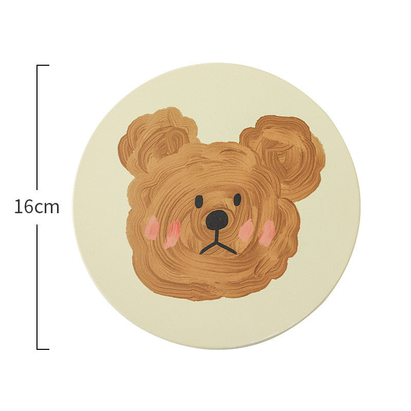 NoEmo Unhappy Bear Ceramic Coaster