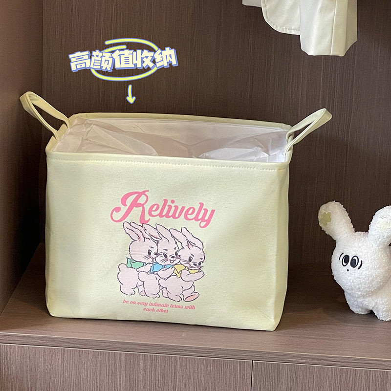 Cute Bunny Print Storage Basket