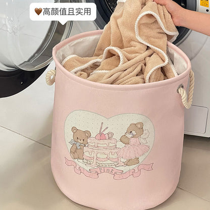 Large Capacity Cute Pink Storage Basket