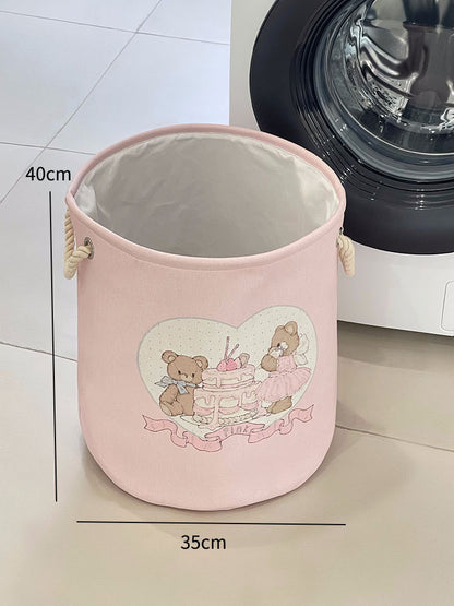 Large Capacity Cute Pink Storage Basket