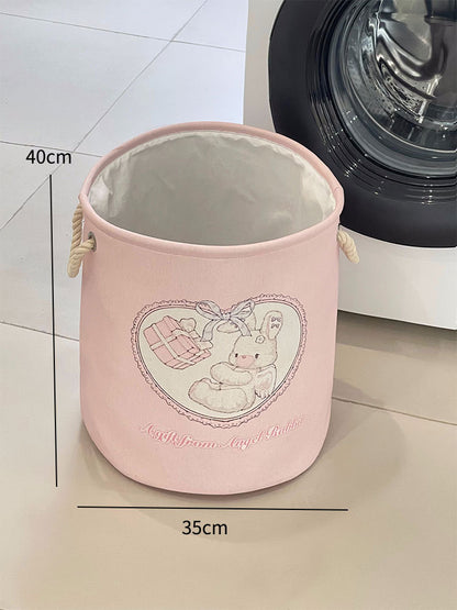 Large Capacity Cute Pink Storage Basket