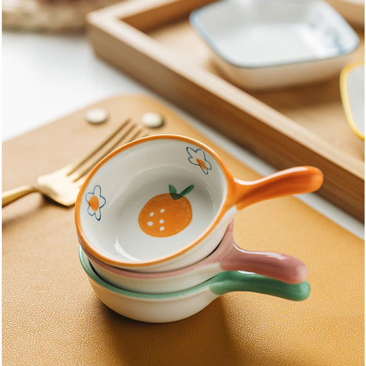 Cute Handle Ceramic Sauce Dish