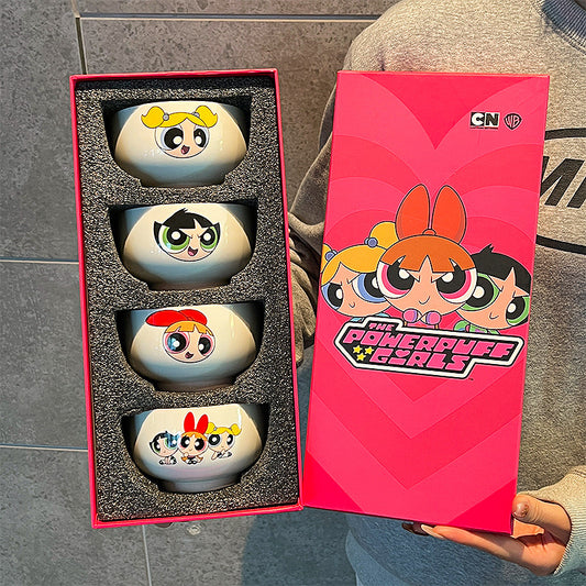 The Powerpuff Girls Ceramic Bowl Set (4-Piece Gift Box)