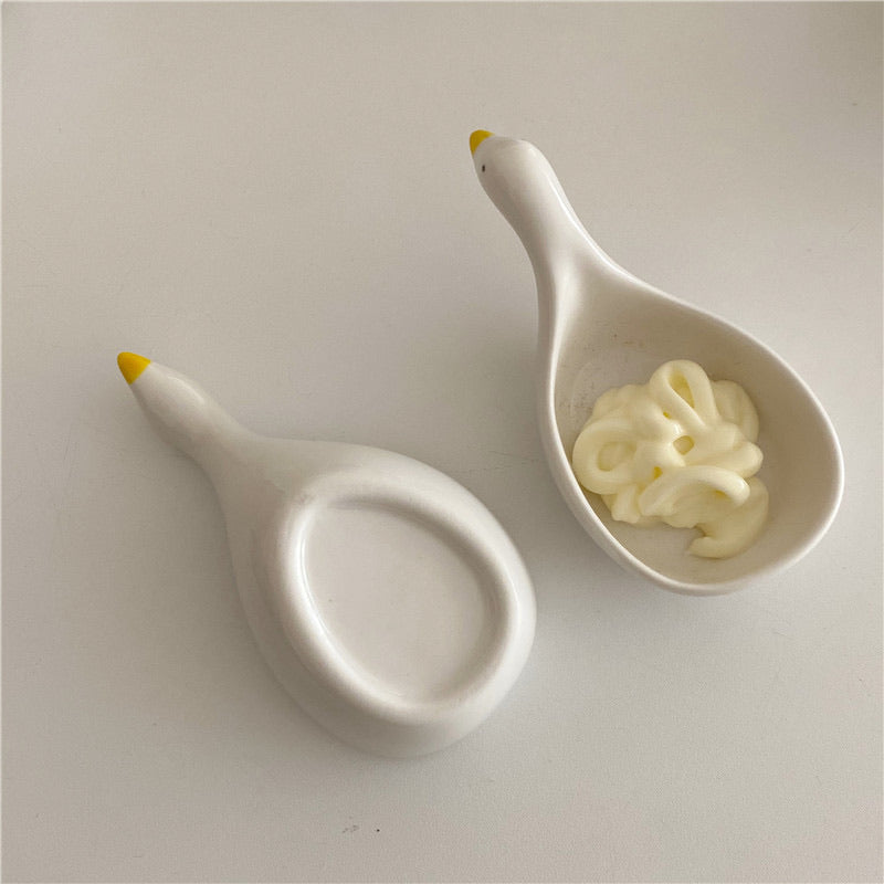 Cute Duck-Shaped Ceramic Sauce Dish