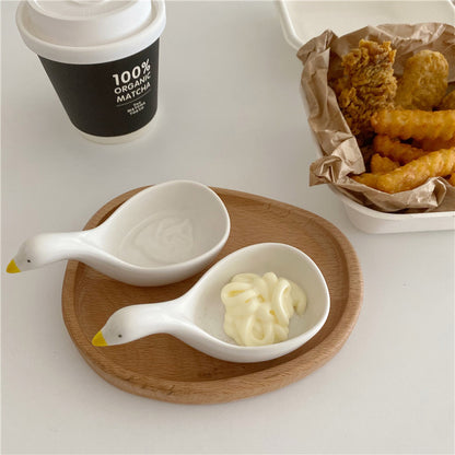 Cute Duck-Shaped Ceramic Sauce Dish