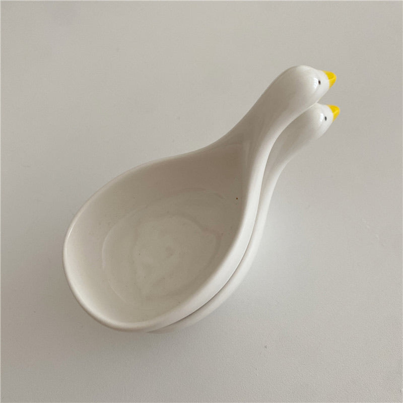 Cute Duck-Shaped Ceramic Sauce Dish