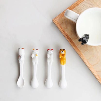 Adorable Cat Ceramic Stirring Spoon