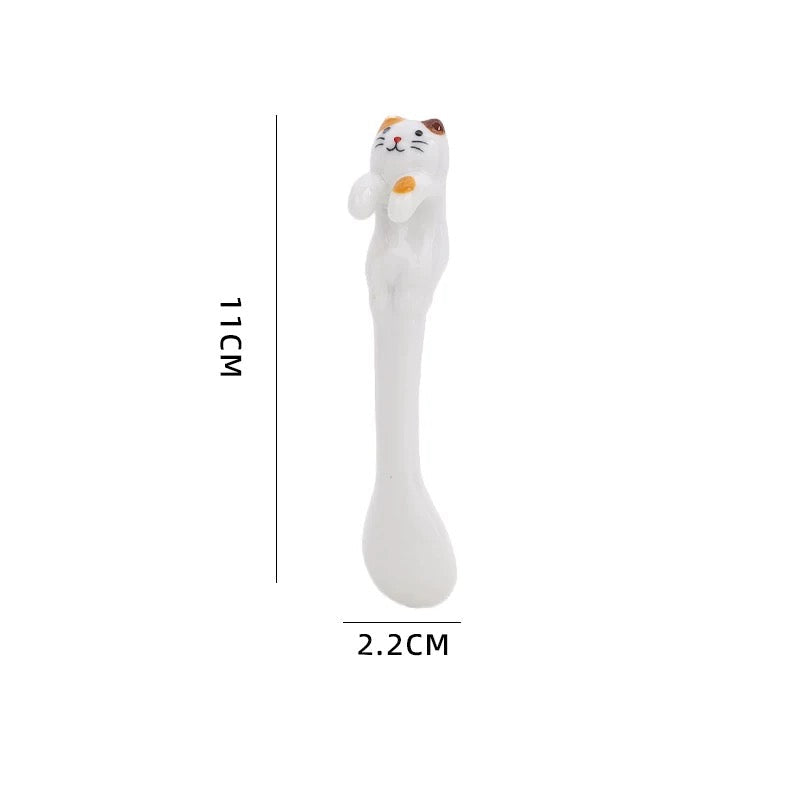 Adorable Cat Ceramic Stirring Spoon