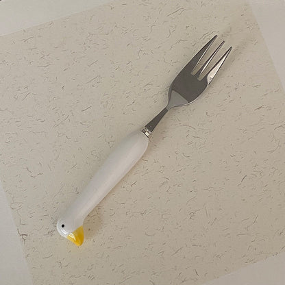 Cute Duck-Shaped Spoon and Fork Set