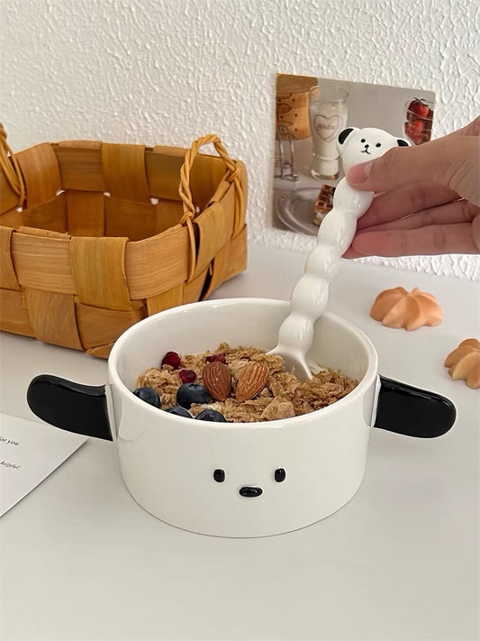 Pochacco Ceramic Bowl With Spoon