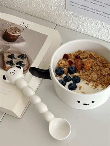 Pochacco Ceramic Bowl With Spoon