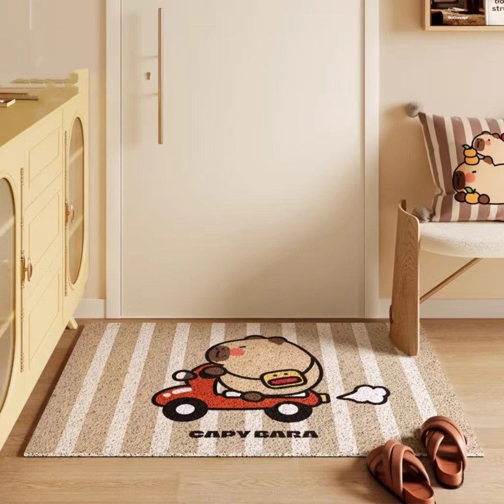 Driving Capybara Silk Loop Doormat
