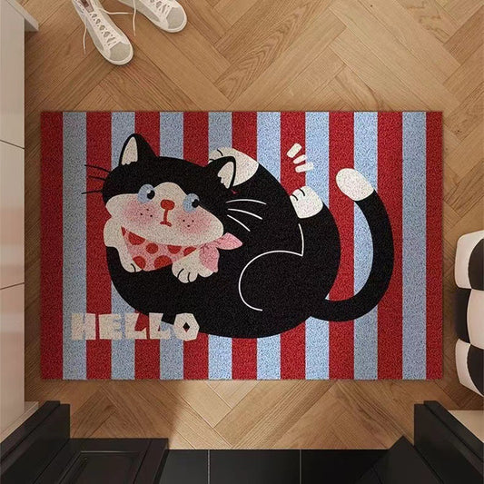 HELLO Cat Silk Loop Doormat