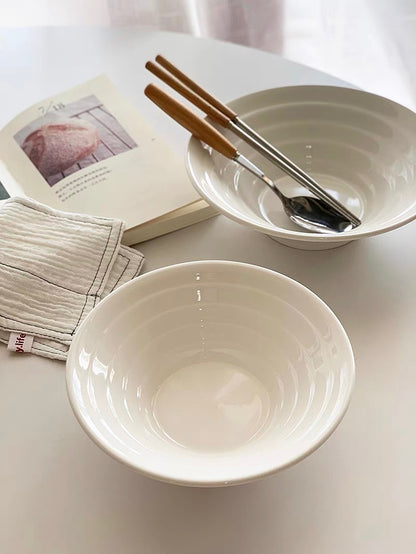 Simple White Ceramic Large Bowl