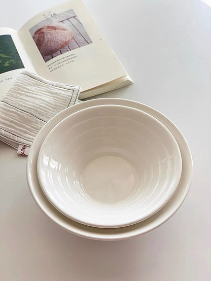 Simple White Ceramic Large Bowl