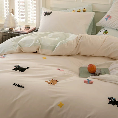 Meow Party Cotton Bedding 4-Piece Set