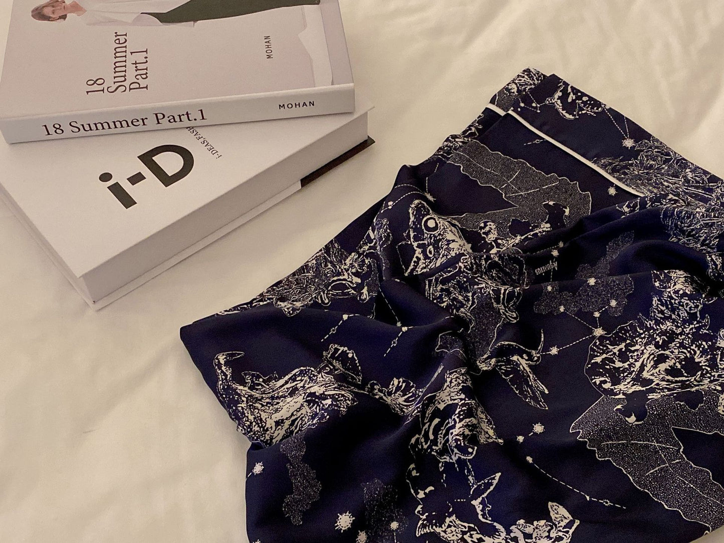 Galaxy Constellation Long-Sleeve Silk Pajama Set