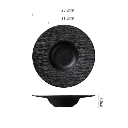 Stone Texture Wide-Rim Hat Bowl